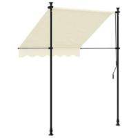 Luifel uittrekbaar 150x150 cm stof en staal crmekleurig - thumbnail