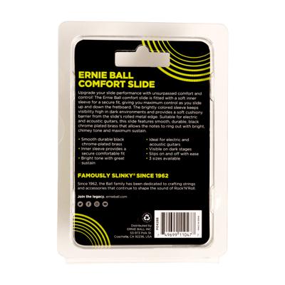 Ernie Ball Bottleneck Comfort Messing Black Chrome - Size M