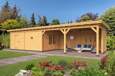 Overkapping plat dak Red Class Wood Odense type 12 XL 1036x378 cm- Plat dak- - Tuindeco