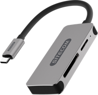 Sitecom MD-066 geheugenkaartlezer Zwart, Grijs USB 3.2 Gen 1 (3.1 Gen 1) Type-C - thumbnail