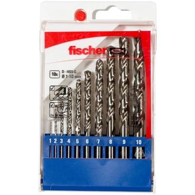 Fischer 536603 HSS-G HSS Metaal-spiraalboorset 10-delig 1 mm, 2 mm, 3 mm, 4 mm, 5 mm, 6 mm, 7 mm, 8 mm, 9 mm, 10 mm DIN 338 1 set(s)
