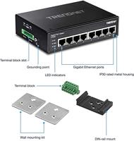 TRENDnet TI-PG80 8-poorts Geharde Industriële Gigabit PoE+ DIN-Rail Switch - thumbnail