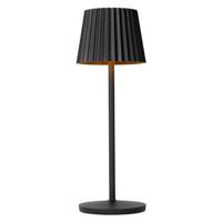 Lucide JUSTINE - Oplaadbare Tafellamp Binnen/Buiten - Accu/Batterij - LED Dimb. - 1x2W 2700K - IP54 - Met draadloos oplaadstation - Zwart - thumbnail