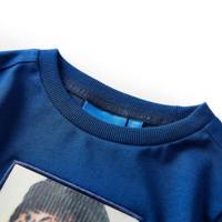Kindershirt met lange mouwen tijgerprint 140 donkerblauw - thumbnail