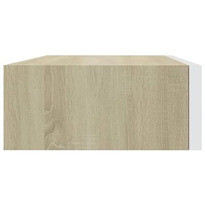 Wandschappen 2 st met lade 40x23,5x10 cm MDF eikenkleurig en wit
