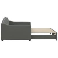 Slaapbank met onderschuifbed 90x200 cm stof donkergrijs - thumbnail