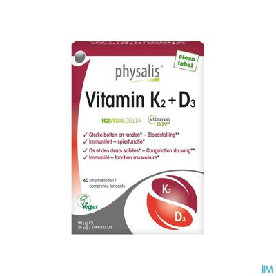 Physalis Vitamin K2 + D3 Smelttabletten Physalis Vitamin K2 + D3 Smelttabletten