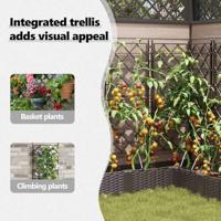 Tuin Bloempot 5 pcs Bruin Staal - thumbnail