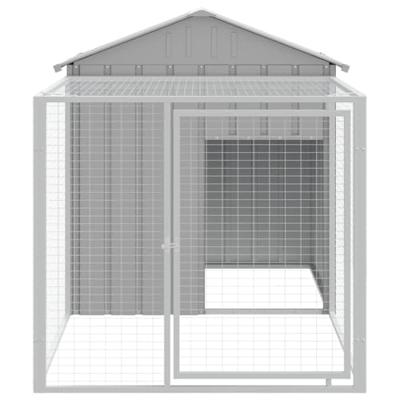 VidaXL Kippenhok met ren lichtgrijs 117x201x123 cm gegalvaniseerd staal VidaXL Kippenhok met ren lichtgrijs 117x201x123 cm gegalvaniseerd staal