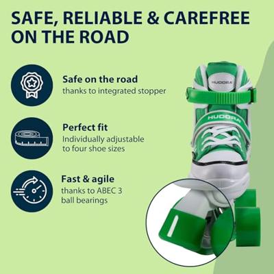 Hudora rolschaatsen sneaker groen, maat 28-31