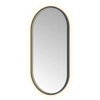 Hotbath &More Mirrors Oval LED Badkamerspiegel - Ovaal - 100 x 50 cm - Geborsteld Zwart Pvd - thumbnail