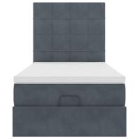 Ottoman bed met matrassen en LED's 80x200cm fluweel donkergrijs - thumbnail