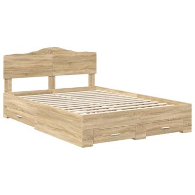 Bedframe met hoofdeinde Sonoma Eiken 150 x 200 cm Bewerkt hout