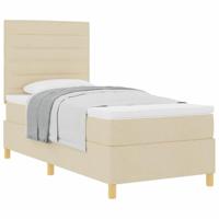 Boxspringbed met matras met hoofdeinde Crème 80 x 200 cm Stof - thumbnail