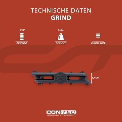 CONTEC pedaal "grind" ct pedals grind mtb/urban nylon black