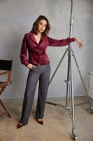 Helena Hart Blazer Lora Velour 7640 Blazers Wine - thumbnail