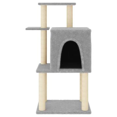 Kattenmeubel met sisal krabpalen 97 cm lichtgrijs - thumbnail