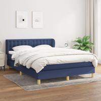 Boxspring met matras stof blauw 140x200 cm - thumbnail