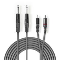 Nedis COTH23320GY30 Stereo Audiokabel 2x 6,35 Mm Male - 2x Rca Male 3,0 M Grijs - thumbnail
