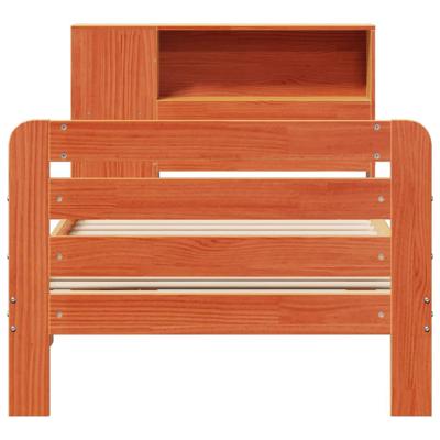 Bedframe zonder matras massief grenenhout wasbruin 75x190 cm