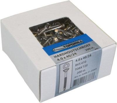 Topdrill spaanplaatschroef zelfborend rvs-410 pk torx tx25 5.0x50/30 | 200 stuks - 0206.31.41901