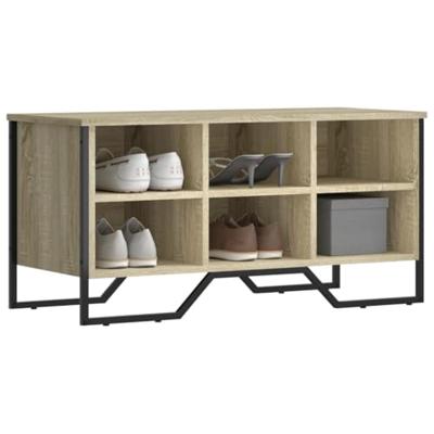 VidaXL Schoenenkast 90x38x45,5 cm bewerkt hout sonoma eikenkleurig