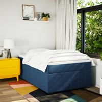 Boxspring met matras stof blauw 140x200 cm - thumbnail