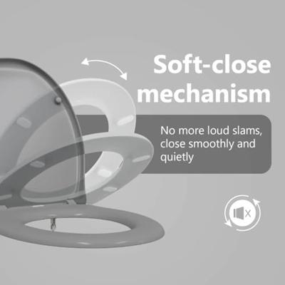 VidaXL Toiletzitting grijs 47 x 37 x 4 cm duroplast