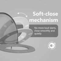 VidaXL Toiletzitting grijs 47 x 37 x 4 cm duroplast - thumbnail