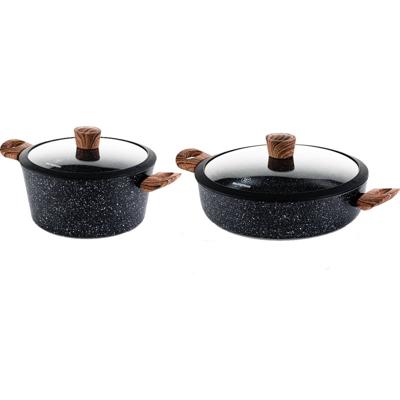 Westinghouse Pannenset Marble Wood - Braadpan & hapjespan ø 28 cm - inductie en alle andere warmtebronnen - 2 Delig