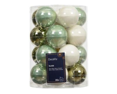 Kerstballen glas d6 cm groen 20 st Decoris - Decoris