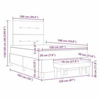 Boxspring bed met matras met hoofdeinde Zwart 120 x 190 cm Stof - thumbnail