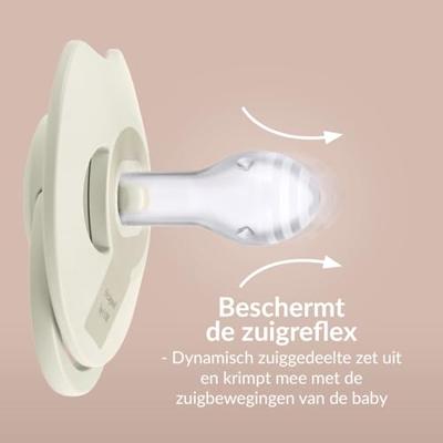 Difrax LOVI Fopspeen Dynamisch 6-18 m Prime Glow Ivory Blush