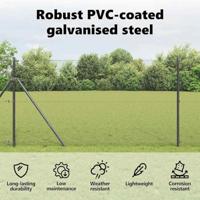 VidaXL Gelaste draadhek grijs 1.4 x 10 m - thumbnail