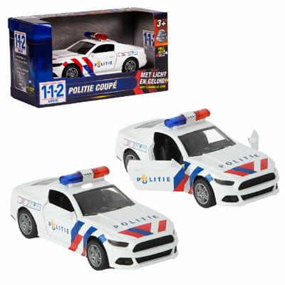 112 Pull-Back Politie Sportwagen 1:36 + Licht en Geluid