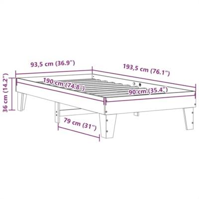Bedframe zonder matras massief grenenhout 90x190 cm