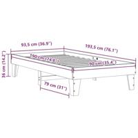 Bedframe zonder matras massief grenenhout 90x190 cm - thumbnail