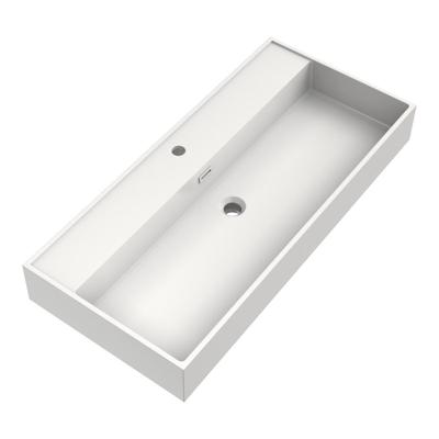 Brauer Gravity Wastafel - 100 cm - met 1 Spoelbak en 1 Kraangat - Mineraalmarmer Zijdeglans Wit