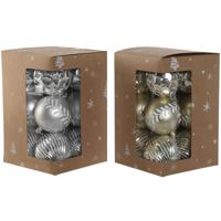 Kerstballen Home ESPRIT Gouden Zilverkleurig PVC 16 x 16 x 24 cm (2 Stuks) - thumbnail