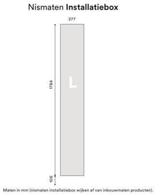 Sunshower large inbouwbox voor installatie van One/Plus inbouwmodel