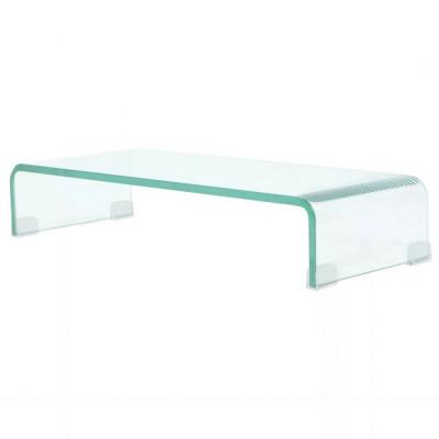 TV-meubel/monitorverhoger transparant 60x25x11 cm glas