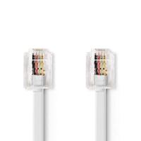 Telecomkabel | RJ11 (6P4C) Female - RJ11 (6P4C) Female | Plat | 5,00 m | Wit - thumbnail