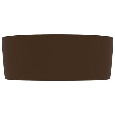 Wastafel rond 40x15 cm keramiek mat donkerbruin - thumbnail