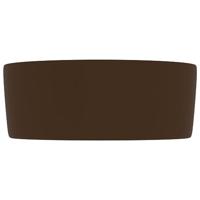 VidaXL Wastafel rond 40x15 cm keramiek mat donkerbruin - thumbnail