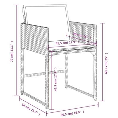 11-delige Tuinset met kussens poly rattan zwart - thumbnail