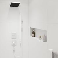 Hansgrohe Pulsify E hoofddouche 260 2jet EcoSmart + met wandaansluiting, mat wit - thumbnail
