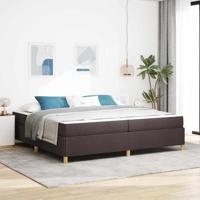 Boxspring bed Anders Donkerbruin en Wit 200 x 200 cm Stof - thumbnail
