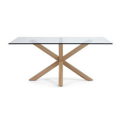 Kave Home Eettafel 'Argo' hout / glas, 160 x 90cm Kave Home Eettafel 'Argo' hout / glas, 160 x 90cm