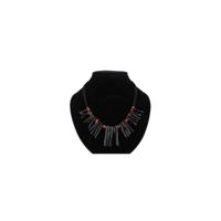 Edelstenen Ketting Koraal Zwart met Koraal Rood - thumbnail