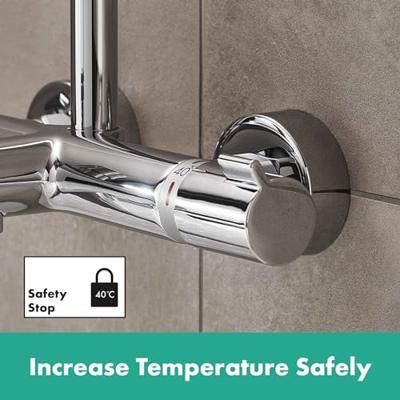 Hansgrohe Crometta s 240 1jet showerpipe met badthermostaat chroom 27320000 - thumbnail